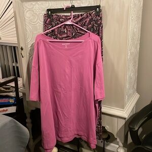 2-Piece Set, Pink Top & Aztec Print Leggings